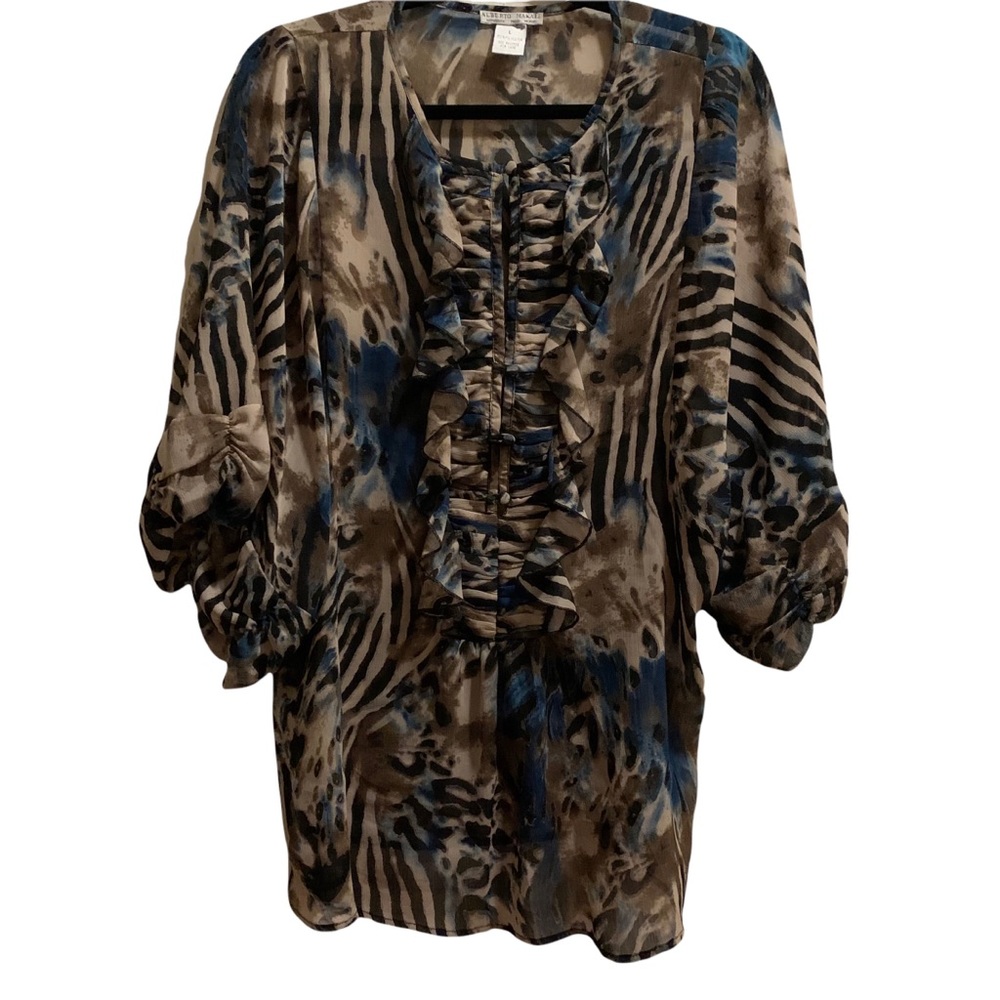Alberto Makali Sheer Blouse Size Large